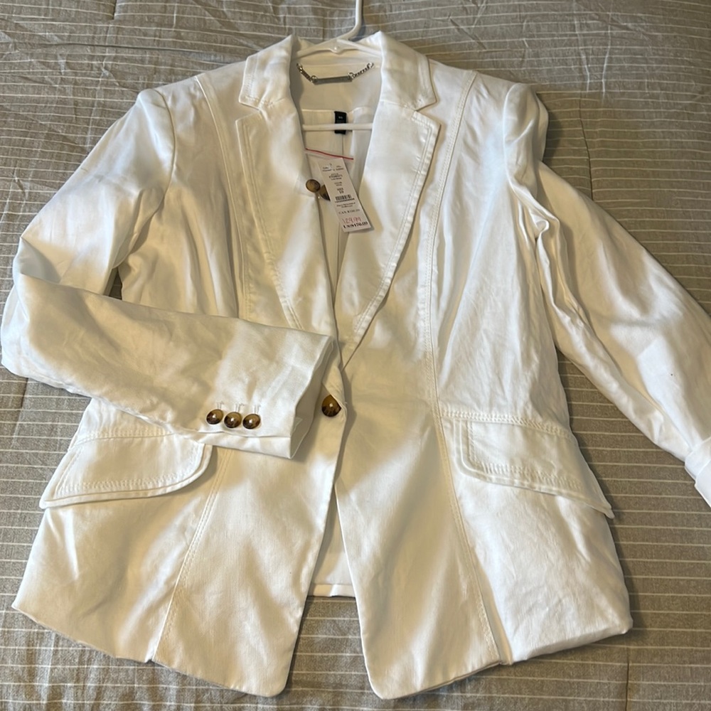 WHBM White linen blazer